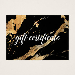 Black and Gold Marble Business Gift Certificate