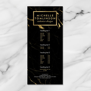 Black and Gold Marble Designer Rack Card