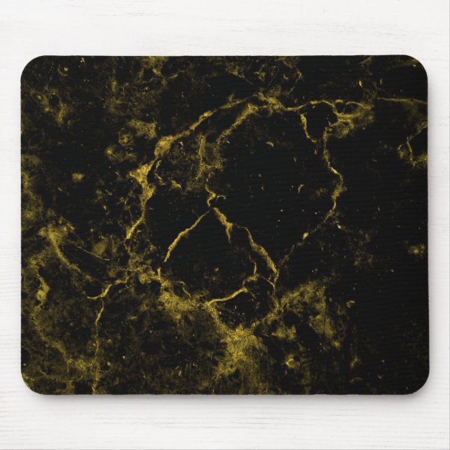 Black and Gold Marble Granite Style Mouse Pad Pads (Front)