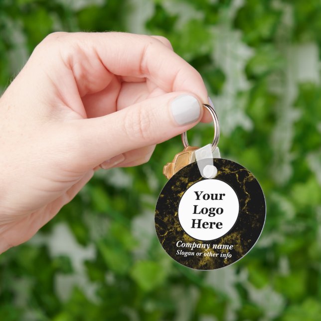 Black and gold marble  key ring (Hand)