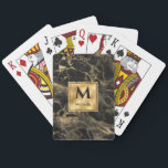 Black and Gold Marble Monogram Elegant Luxury Playing Cards<br><div class="desc">Classic elegant luxury  design featuring black and gold marble with monogram. The template has been set up so you just need to add your name to complete the design.</div>