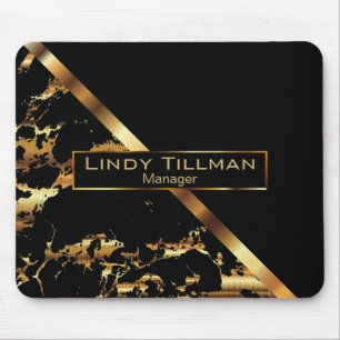Black and Gold Marble Mouse Mat