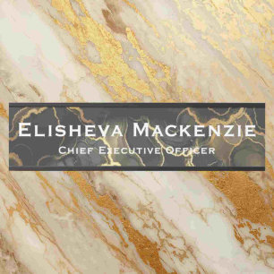 Black and Gold Marble Office Door Sign Name Plate