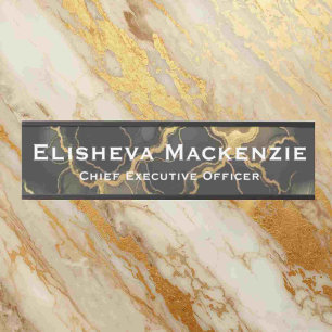 Black and Gold Marble Office Door Sign Name Plate