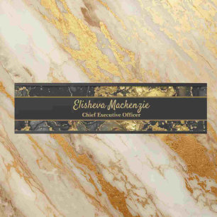 Black and Gold Marble Office Door Sign Name Plate