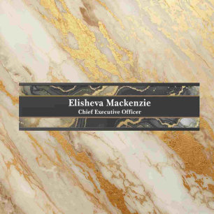 Black and Gold Marble Office Door Sign Name Plate