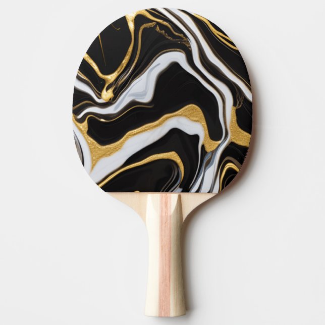 Black and Gold Marble   Ping Pong Paddle (Front)