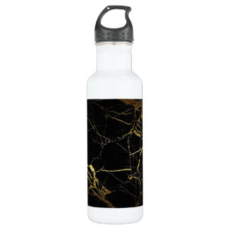 Black and Gold Marble Print Zen Water Bottle
