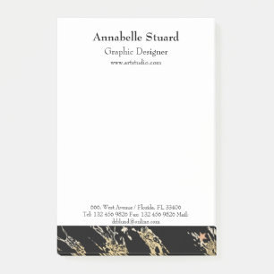 Black and gold marble simple minimal professional post-it notes