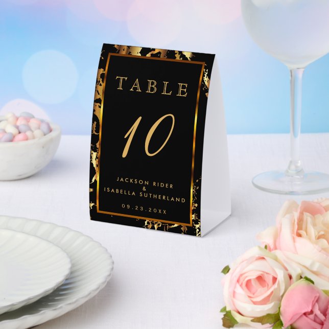 Black and Gold Marble - Table Number (Insitu(Wedding))