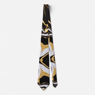 Black and Gold Marble   Tie