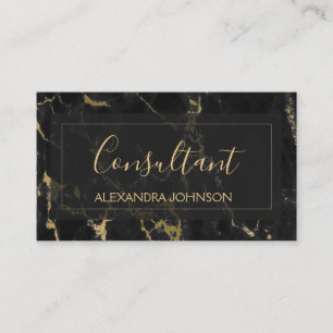 Black and Gold Marble Trendy Consultant Business Card