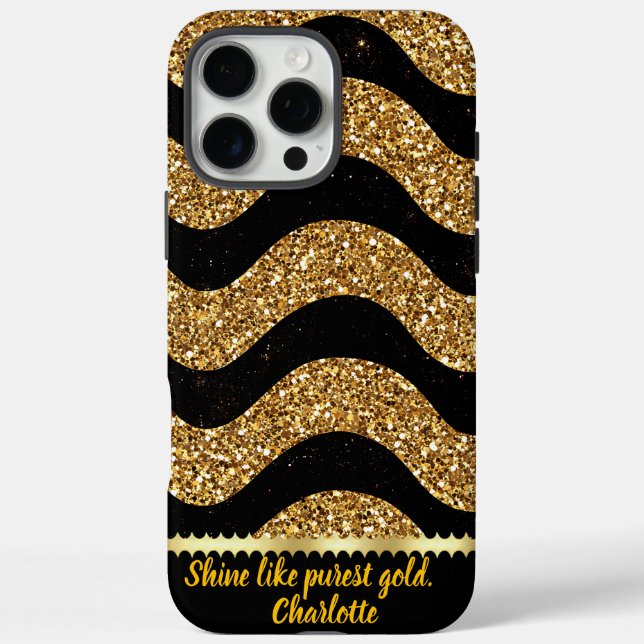 Black and gold marbled waves design Case-Mate iPhone case (Back)