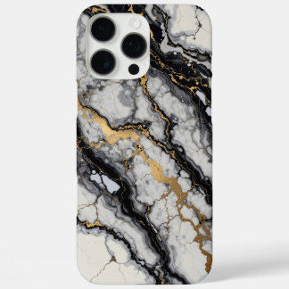 black and gold marbling iPhone 16 pro max case