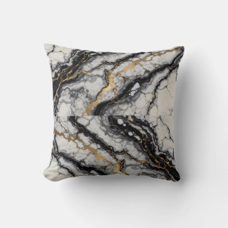 black and gold marbling cushion