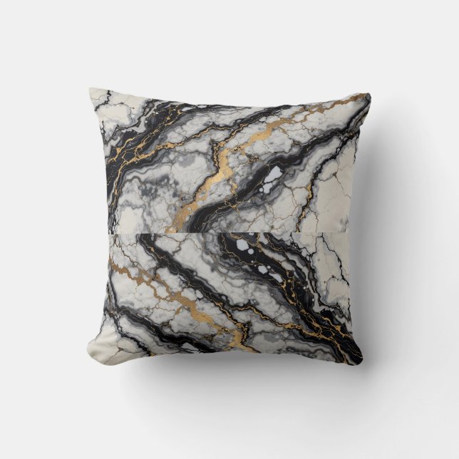 black and gold marbling cushion (Front)
