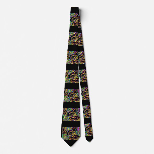 BLACK AND GOLD MARDI GRAS TIE (Front)