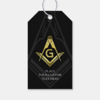 Black and Gold Masonic Gift Tags | Freemason Party
