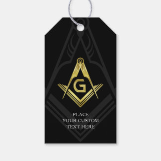 Black and Gold Masonic Gift Tags | Freemason Party
