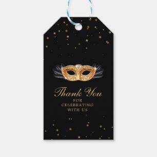 Black and Gold Masquerade Gift Tags
