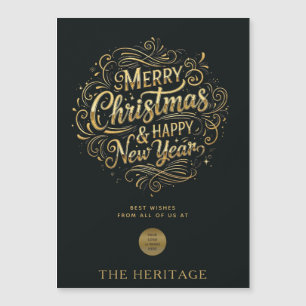 Black and Gold Merry Christmas & Happy New Year 