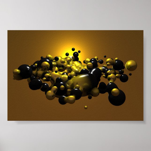 Black and Gold Meta Balls Poster (Front)