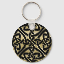 Black and Gold Metal Celtic Knot Keychain