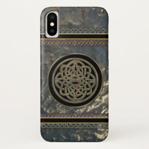 Black and Gold Metal Celtic Knot on iPhone X Case