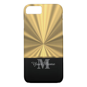 Black and gold metallic monogram iPhone 8/7 case