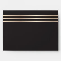 Black and Gold Metallic Striped Envelope
