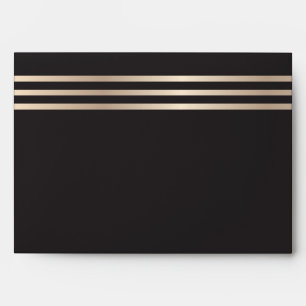 Black and Gold Metallic Striped Envelope