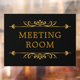 Black And Gold Minimal Door Sign Window Cling