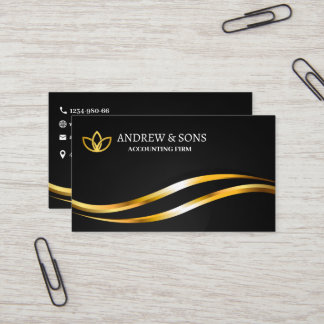 Black and Gold Minimalist Elegant Business Card