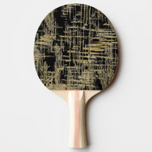 Black and Gold Modern Art Ping Pong Paddle