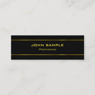Black And Gold Modern Attractive Minimalist Plain Mini Business Card