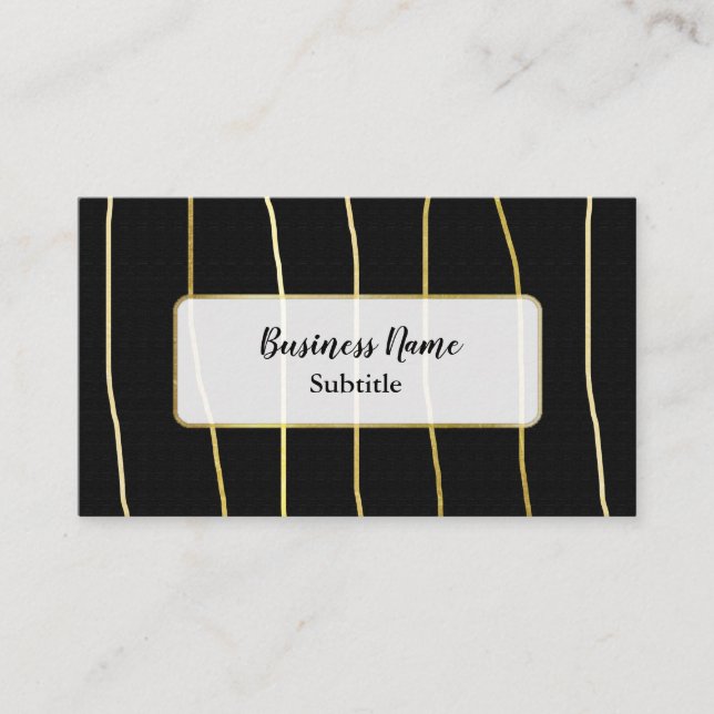 Black and Gold Modern Business Cards (Front)