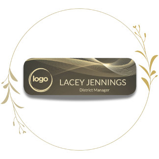 Black And Gold Modern Elegant Employee Business Name Tag