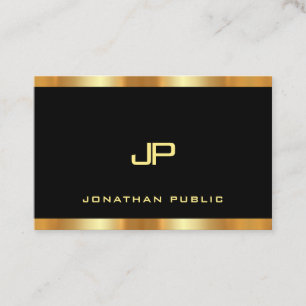 Black And Gold Modern Monogram Template Luxury Business Card
