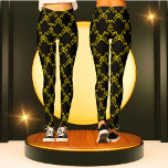 Black and Gold Modern Pattern Trendy Fashion Sport Leggings<br><div class="desc">Elevate your workout wardrobe with my black and gold patterned leggings, designed to combine trendy style with unbeatable comfort. These modern, chic sport leggings feature a geometric gold-chain pattern accented with sparkling glitter and elegant abstract shapes, making them perfect for the gym, jogging, or casual outings. Crafted for women and...</div>