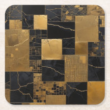 Black and Gold Modern Rectangles
