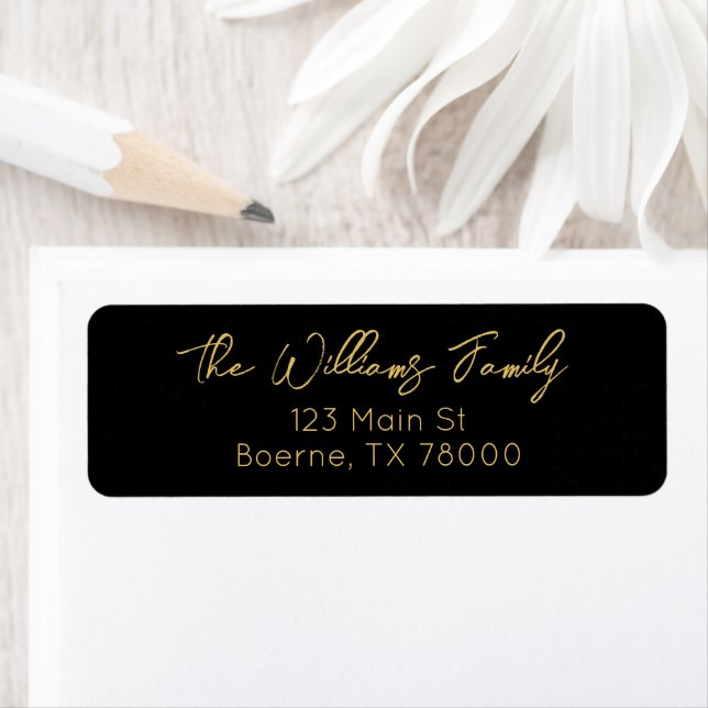 Black and Gold Modern Script  Address (Insitu)