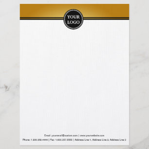 Black and Gold Modern Stationary Custom Monogram Letterhead
