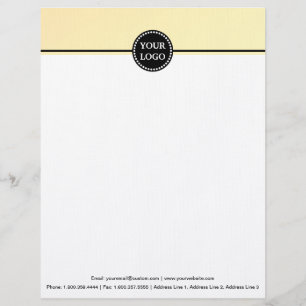Black and Gold Modern Stationary Custom Monogram Letterhead