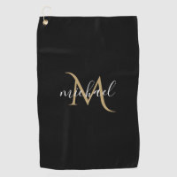Black and Gold Monogram Elegant Luxury