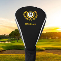 Black and Gold Monogram Logo Crest