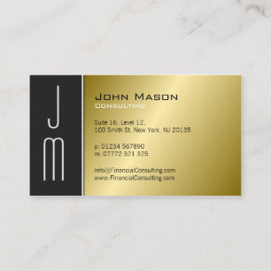 Black and Gold Monogram Professional Business Card