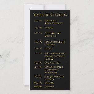 Black and Gold- Monogram-Wedding Program-