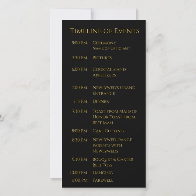 Black and Gold- Monogram-Wedding Program- (Back)