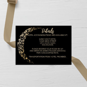 Black and Gold Moon and Back Wedding Enclosure Card