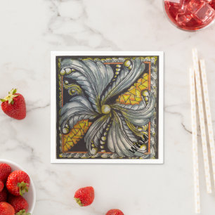 Black and Gold Mosaic Napkin